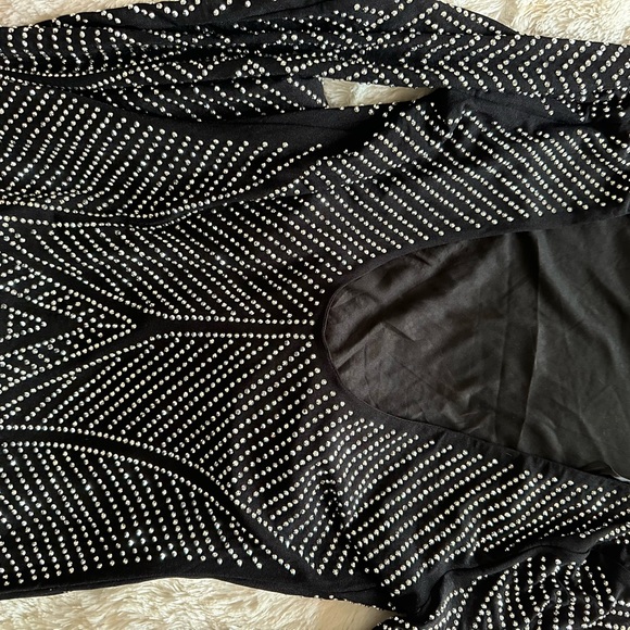 Black Maxi dress with Rhinestones - Picture 2 of 5